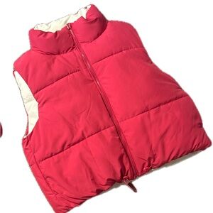 Pink & white Reversable Puffer Vest - No tags or Brand- Large